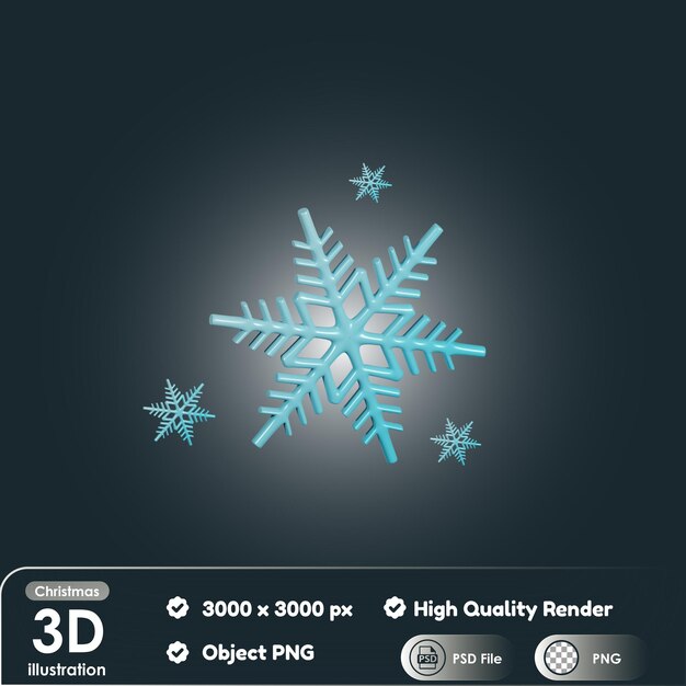 Flocon De Neige De Noël 3d