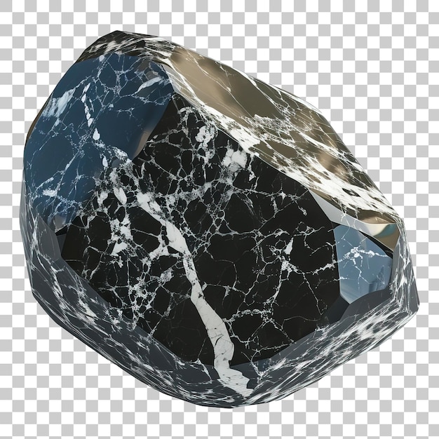 PSD flocon de neige pierre obsidienne isolée sur fond transparent png