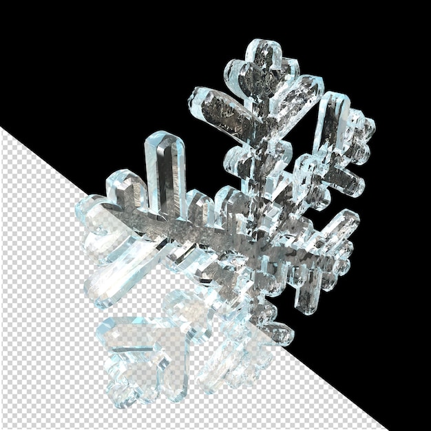 PSD flocon de neige transparent fait de glace 1