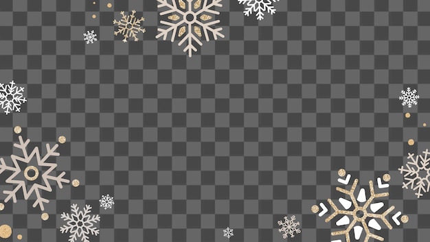 Flocos de nieve de invierno borde png fondo transparente