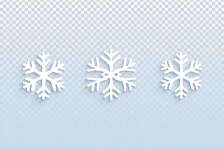 PSD flocos de nieve vectoriales minimalistas en un fondo azul claro