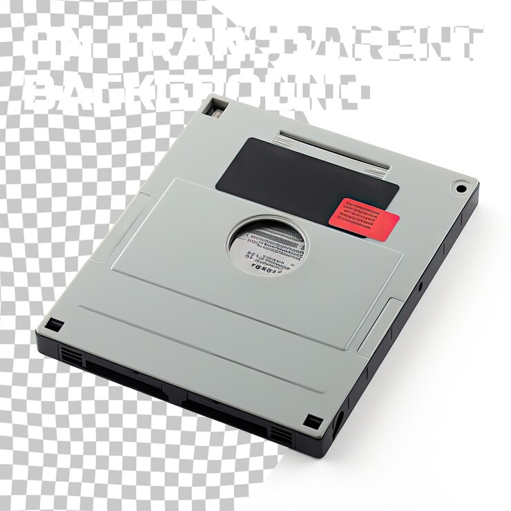PSD floppy disk magnetico isolato su sfondo trasparente
