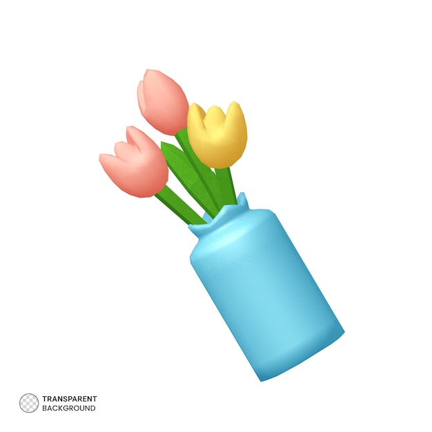 Flor 3d render ilustraciones vectoriales