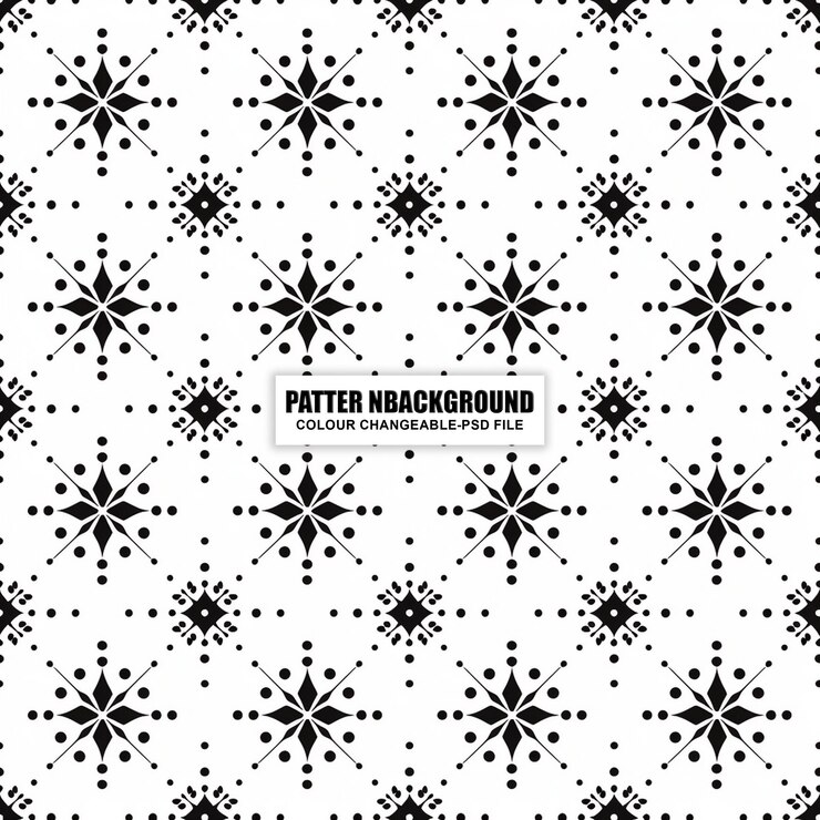PSD flor abstracta de cuatro pétalos patrón sin costuras patrón de textura de fondo vintage