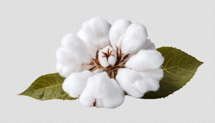 PSD la flor del algodón se alza en los jardines