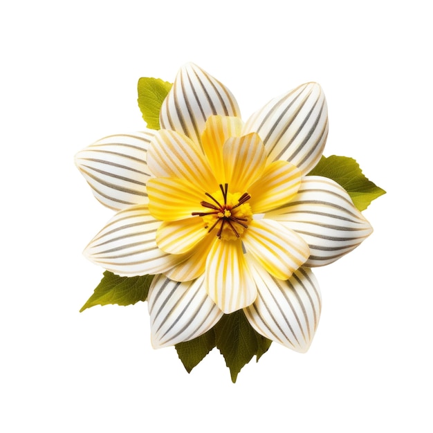Una flor amarilla y blanca con el centro amarillo y el centro amarilla