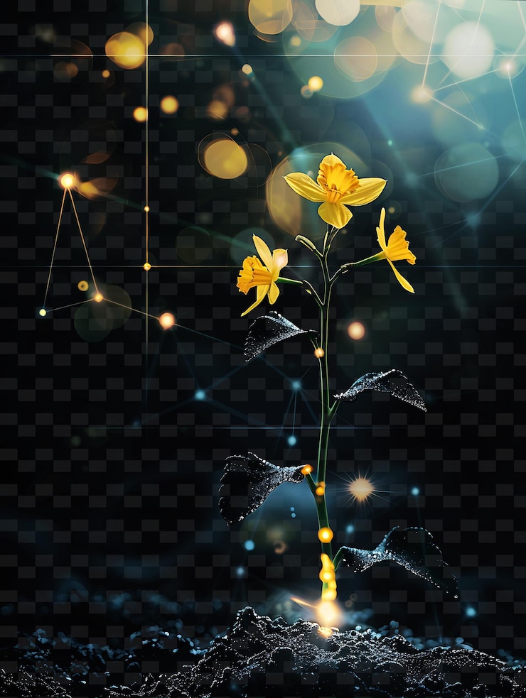 PSD una flor amarilla con la palabra b en ella