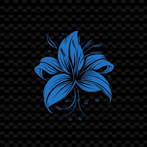 PSD una flor azul con una flor azul en un fondo negro