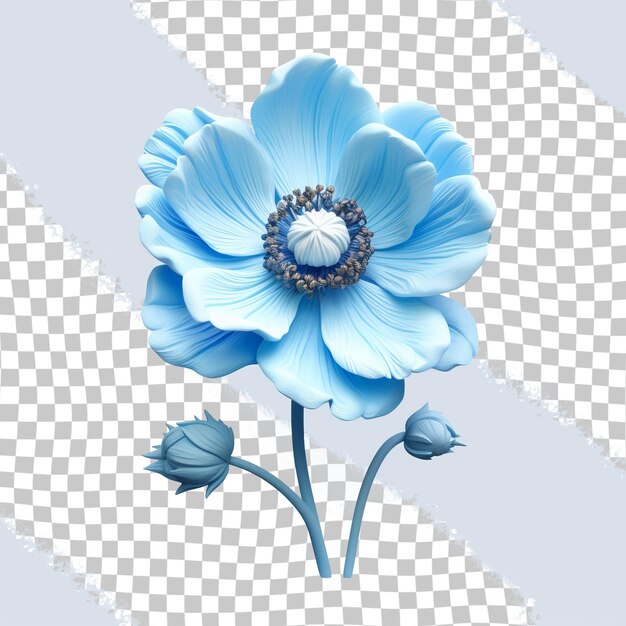 PSD una flor azul con la palabra azul en ella