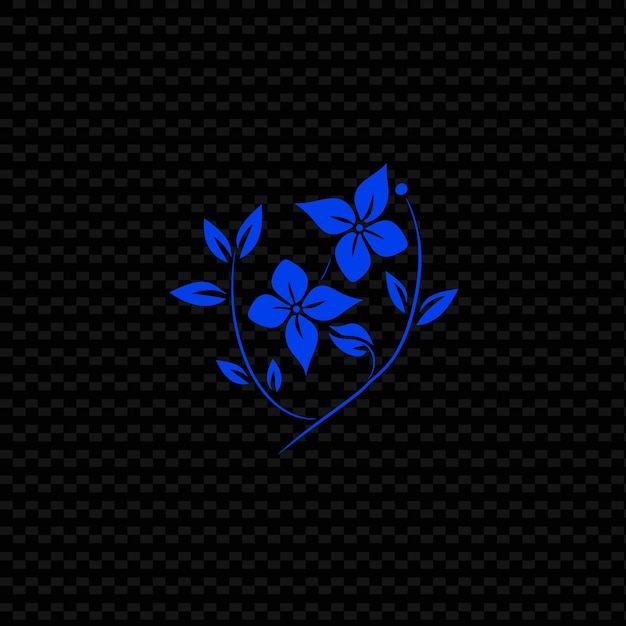 PSD una flor azul sobre un fondo negro