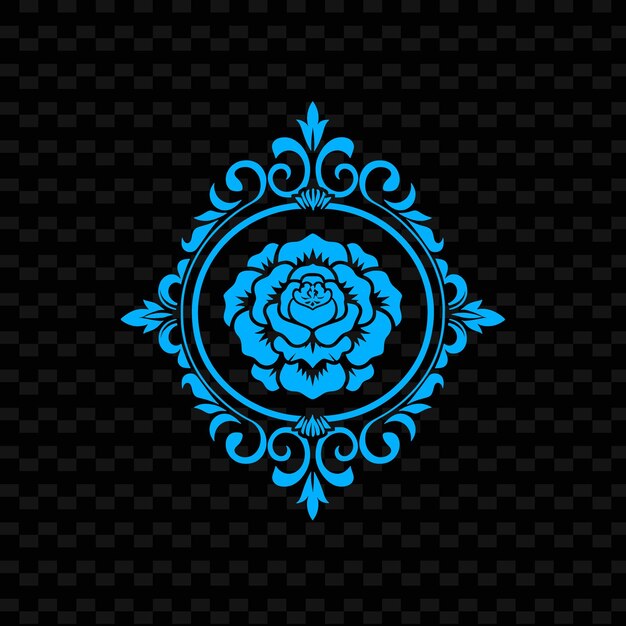 PSD una flor azul sobre un fondo negro