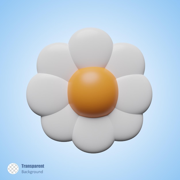 flor blanca en render 3d