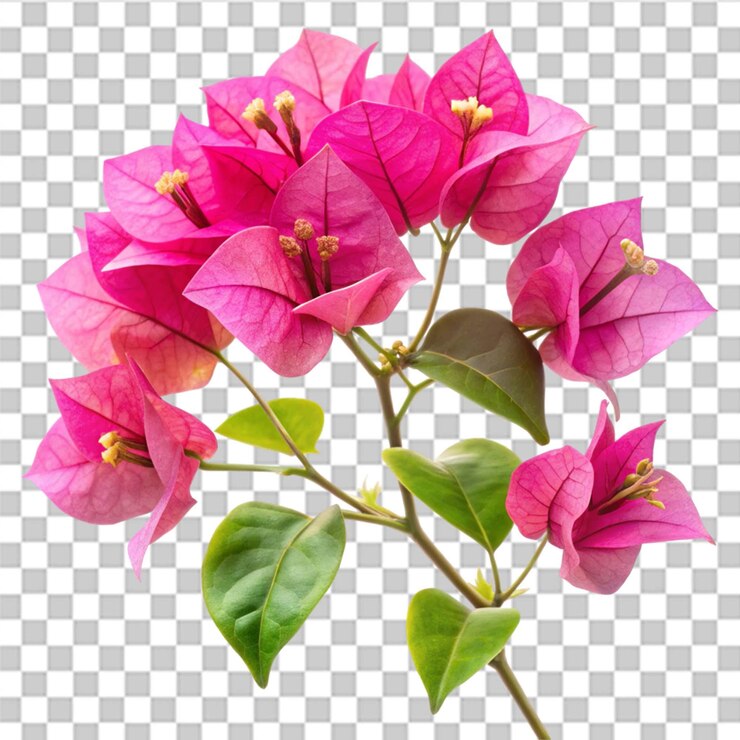 PSD la flor de bougainvillea aislada sobre un fondo transparente