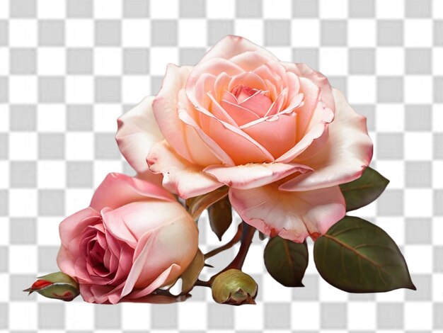 PSD flor branca e rosa png