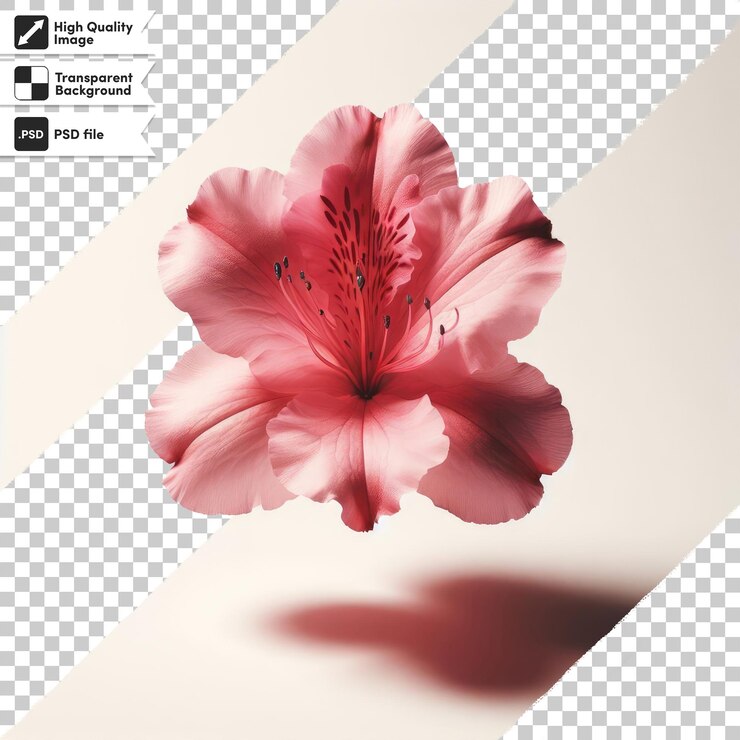 PSD flor de cereza rosa psd en fondo transparente con capa de máscara editable