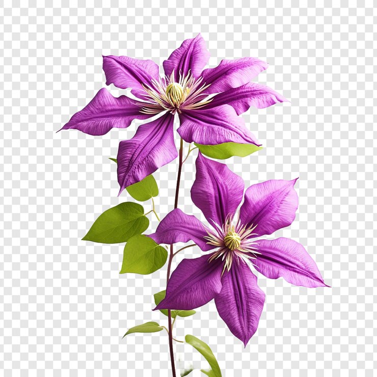 PSD flor de clemátide png aislado sobre fondo transparente