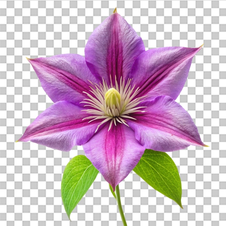 PSD flor de clematis aislada sobre un fondo transparente