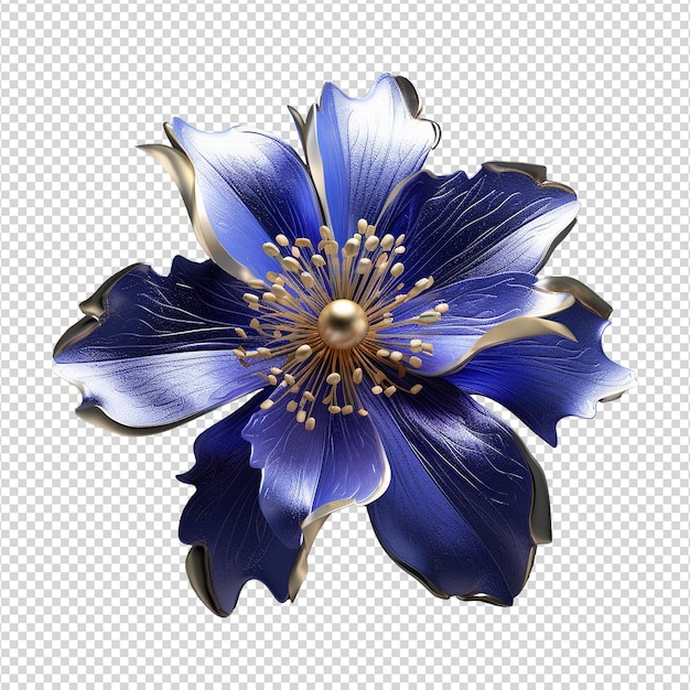 PSD flor colorida de estilo 3d isolada em fundo transparente png