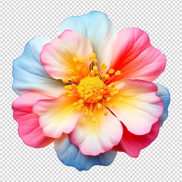 Flor colorida isolada em fundo transparente png