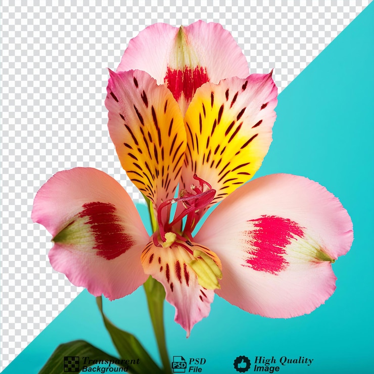 PSD flor de alstroemeria isolada em fundo transparente
