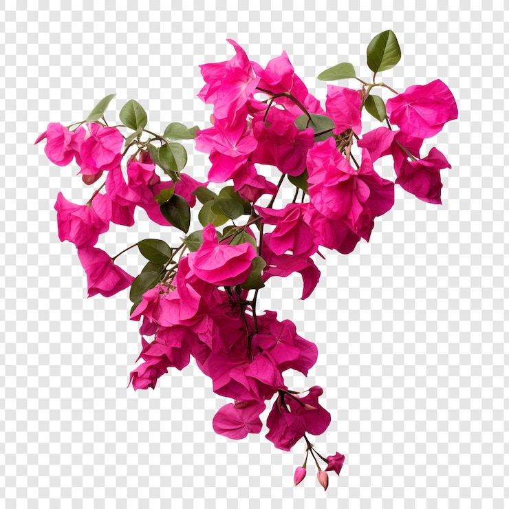 PSD flor de bougainvillea isolada em fundo transparente