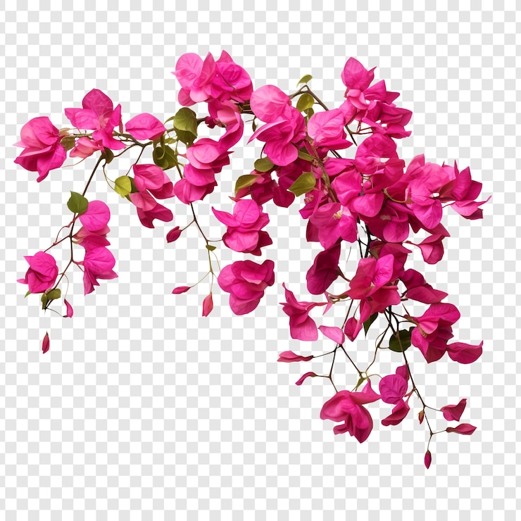 PSD flor de bougainvillea isolada em fundo transparente