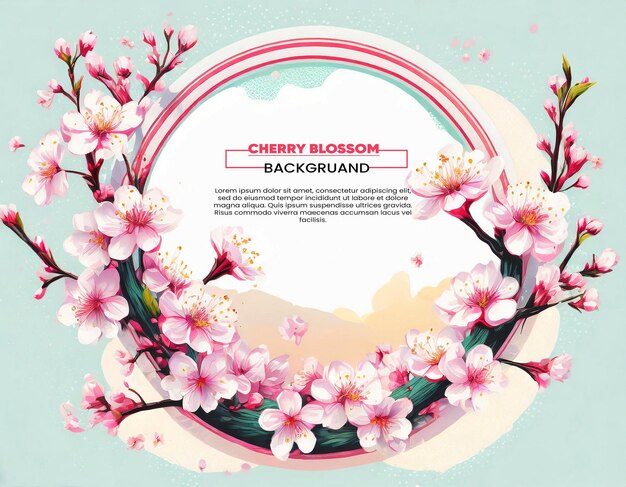 PSD flor de cereja fundo de flor de sakura rosa