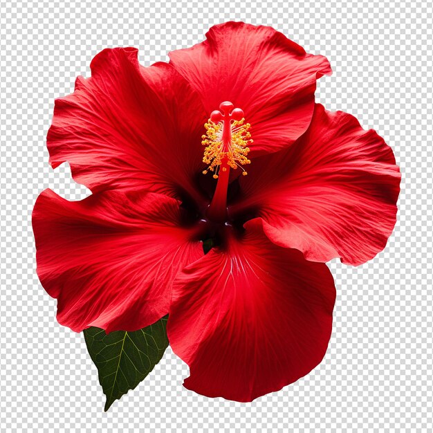 PSD flor de hibisco vermelho isolada em fundo transparente