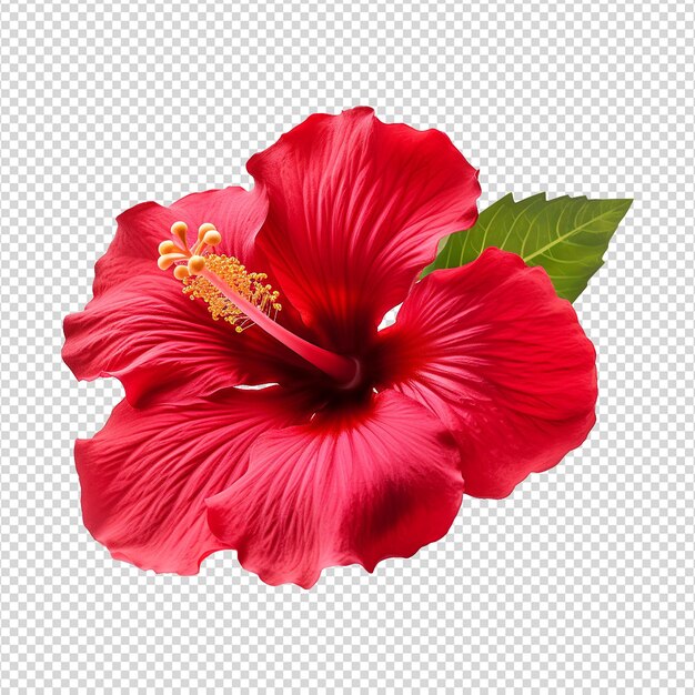 PSD flor de hibisco vermelho isolada em fundo transparente