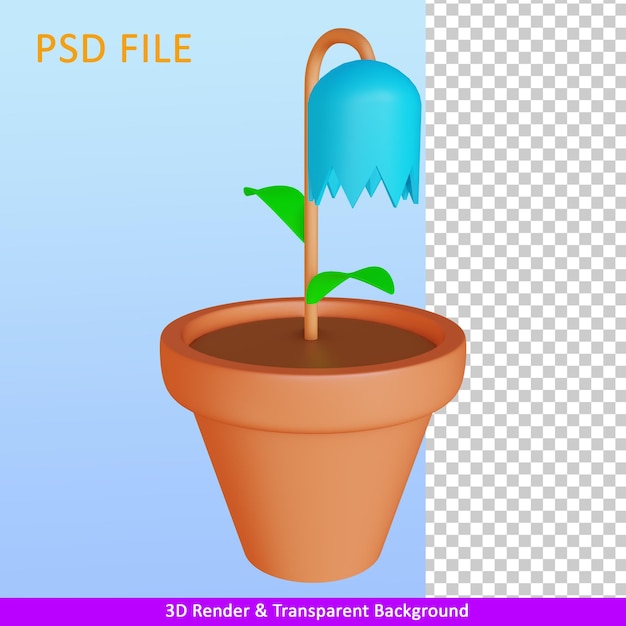 PSD flor de ilustração de renderização 3d