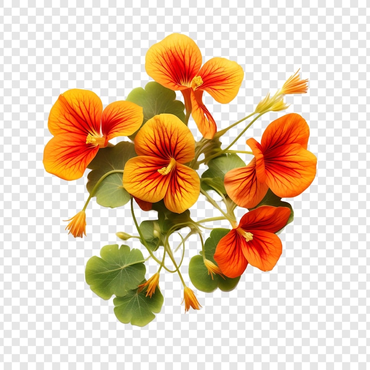 PSD flor de nasturtium isolada em fundo transparente