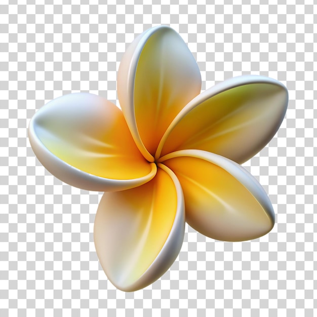 PSD flor de plumeria 3d isolada em fundo transparente