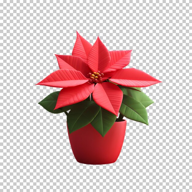 PSD flor de poinsettia isolada em fundo transparente