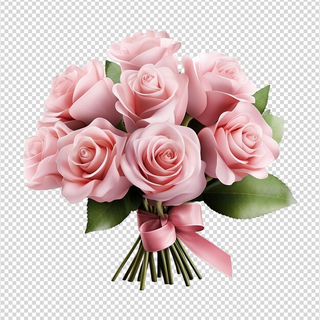 PSD flor de rosa 3d renderizado isolado em fundo transparente.