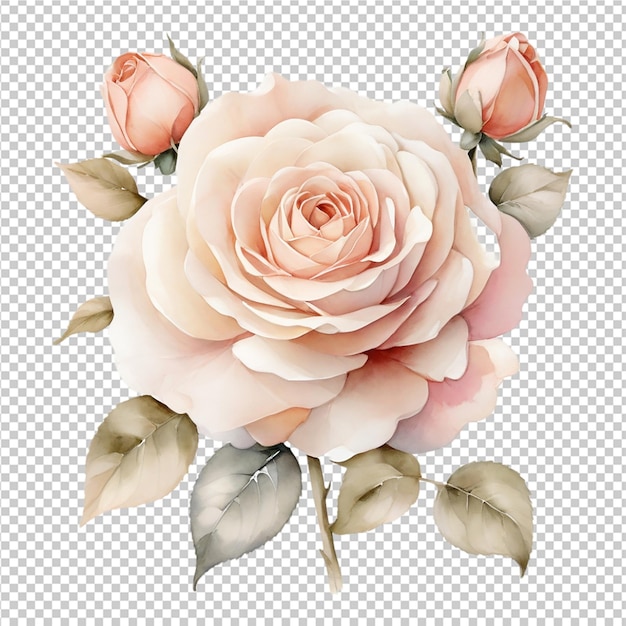 PSD flor de rosa aquarela