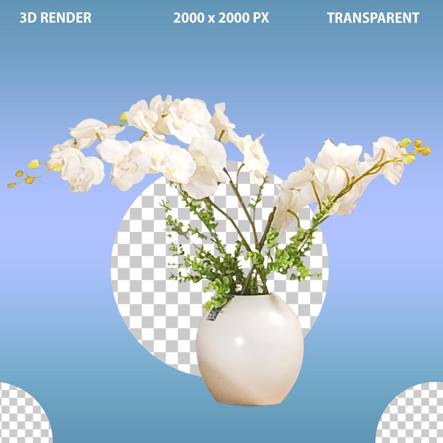 Flor de vaso de planta moderna isolada em fundo transparente