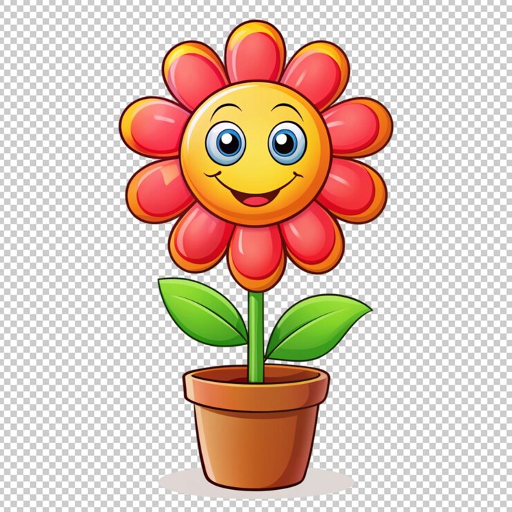 PSD flor de dibujos animados