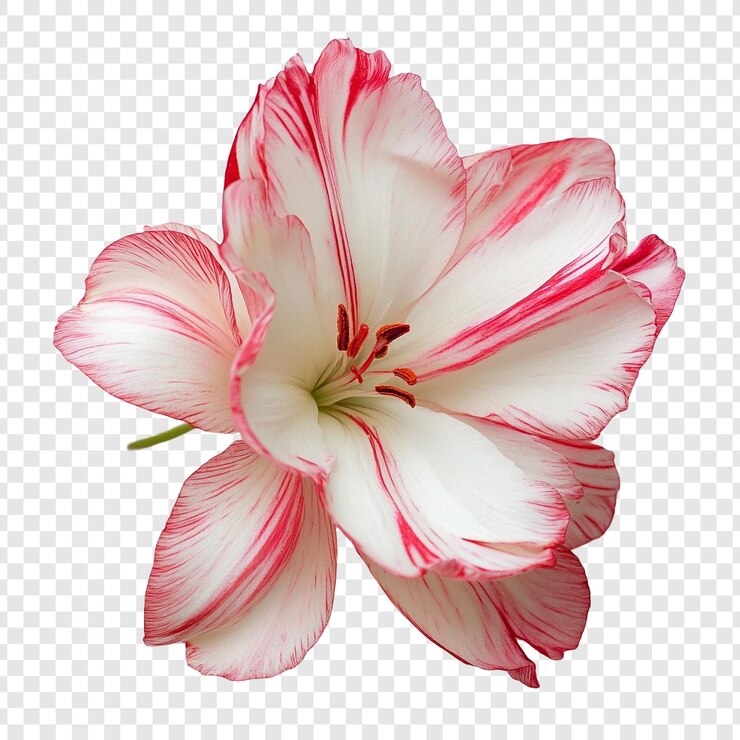 PSD la flor de la flor blanca y rosada a rayas
