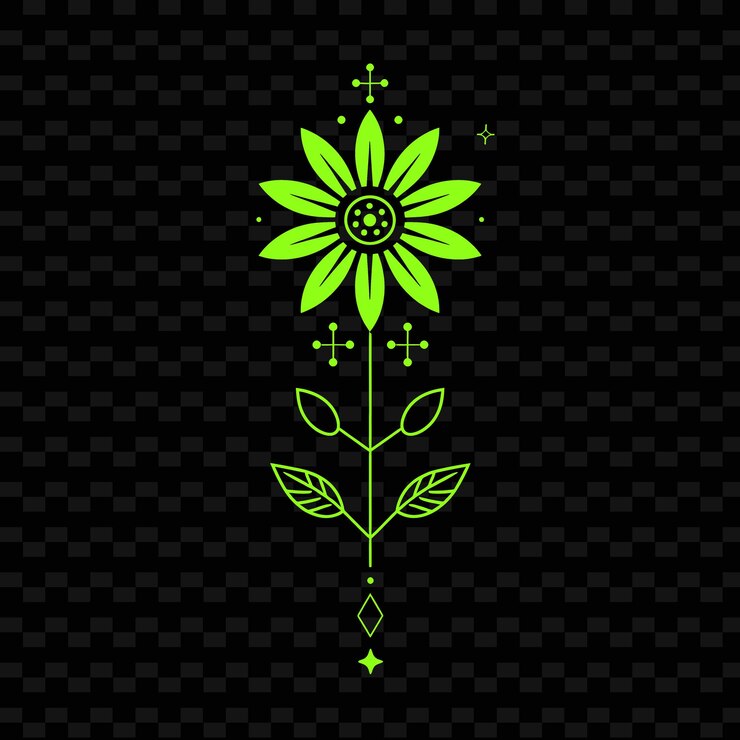 PSD una flor en un fondo negro