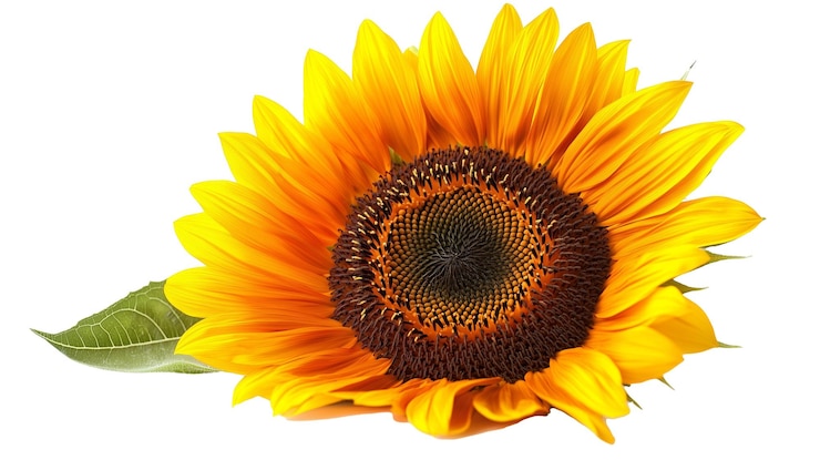 PSD flor de girasol de cerca fondo aislado ia generativa