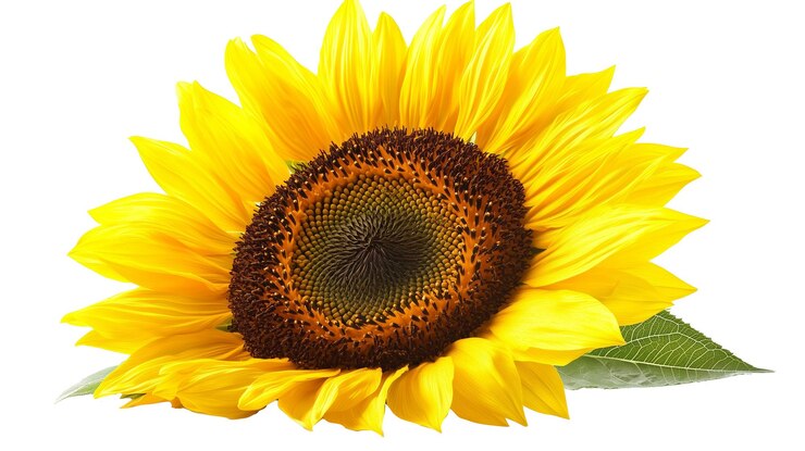 PSD flor de girasol de cerca fondo aislado ia generativa