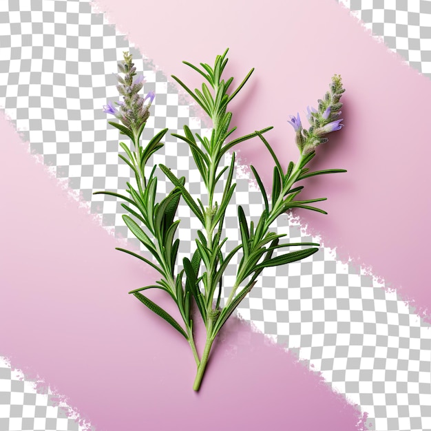 PSD flor de hierba de romero en un fondo transparente