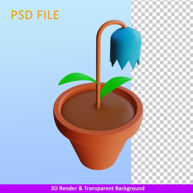 Flor de ilustración de render 3d