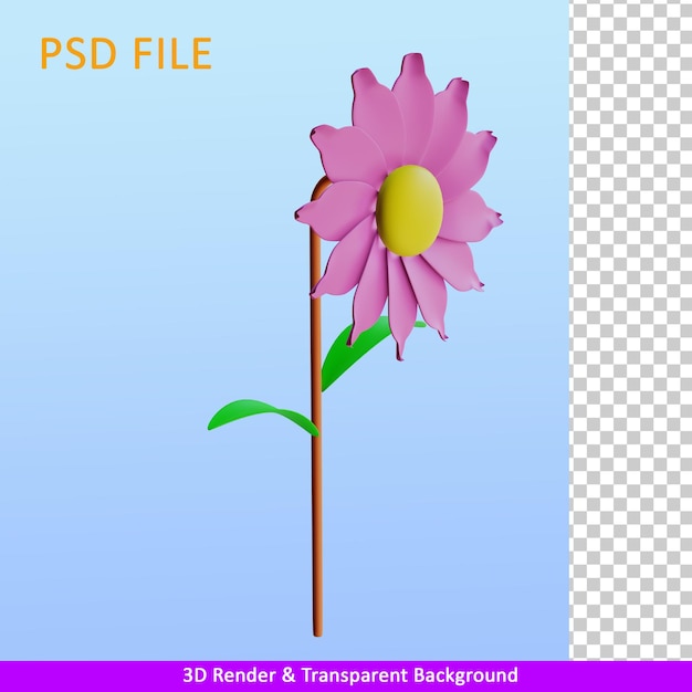 flor de ilustración de render 3d