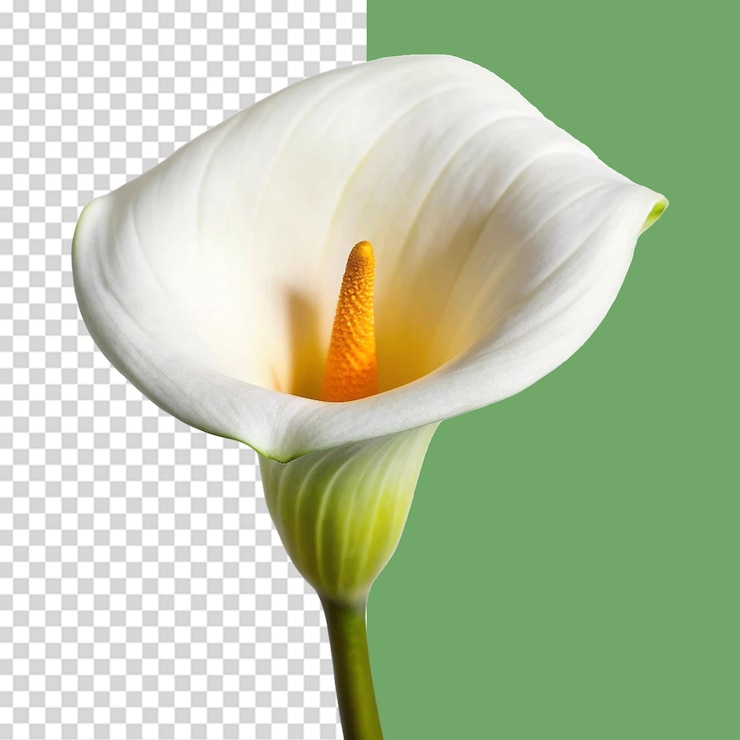 PSD la flor de lirio de arum aislada sobre un fondo transparente