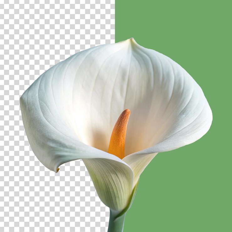 PSD la flor de lirio de arum aislada sobre un fondo transparente
