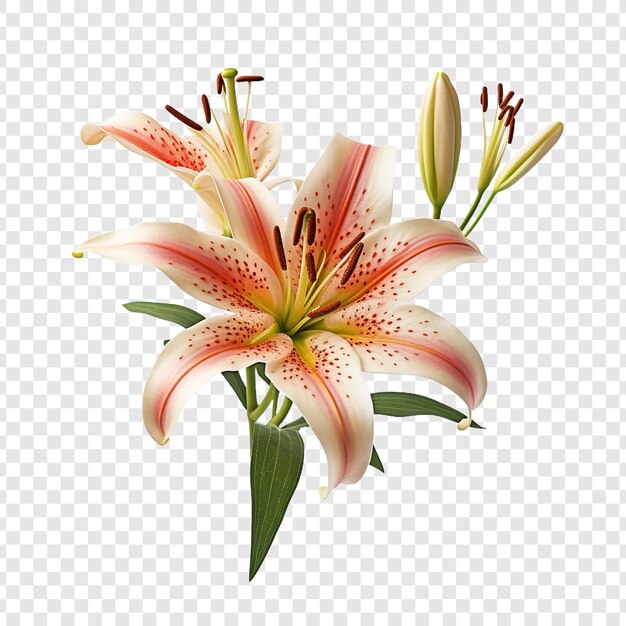 PSD flor de lirio png aislada en un fondo transparente