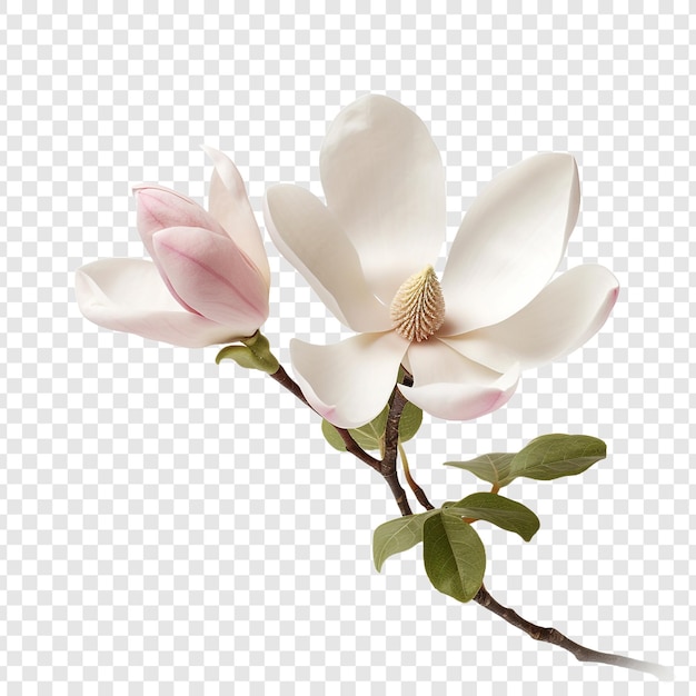 PSD la flor de magnolia png aislada en un fondo transparente