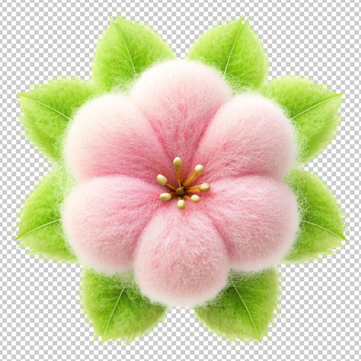 PSD flor de manzana esponjosa en un fondo transparente