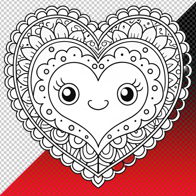 PSD flor de mehndi con marco en forma de decoración de corazón en adorno de garabato oriental étnico
